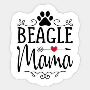 Beagle Mama Love Heart Sticker